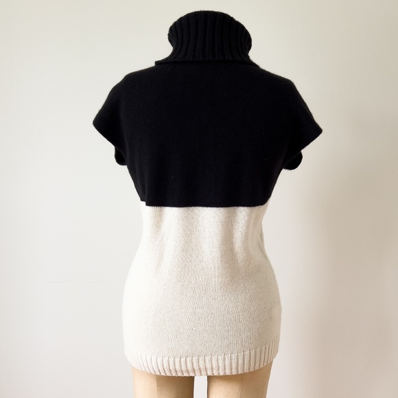 Ann Taylor Black and Cream Turtleneck Sweater - Picture 5 of 7